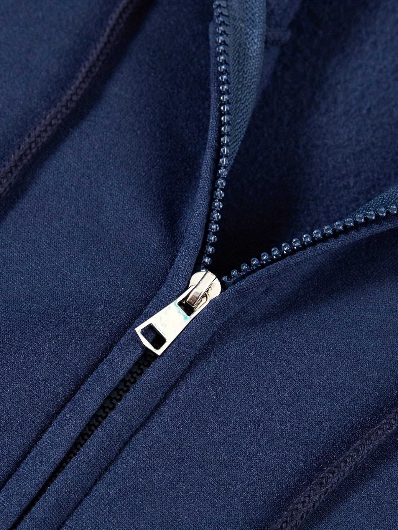 Solid Zipper Long Sleeve Drawstring Hooded Sporty Hoodie