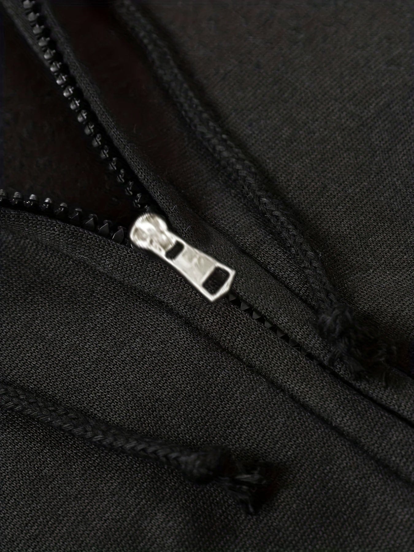 Solid Zipper Long Sleeve Drawstring Hooded Sporty Hoodie