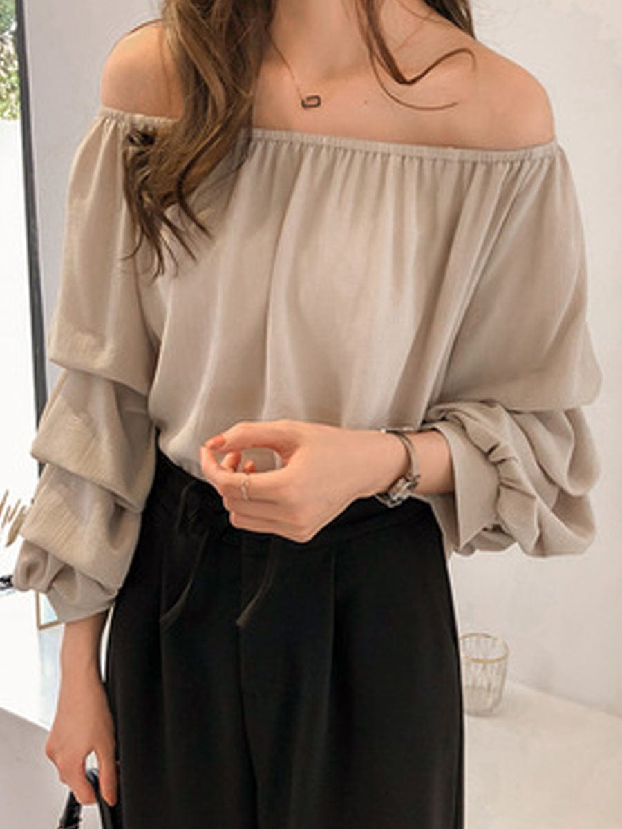 Stylish Comfortable Off Shoulder Long Sleeve Blouse