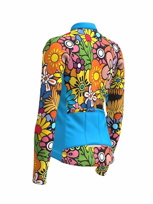 Women's 21grams Long Sleeve Cycling Jersey with Rear Pockets - Stylish and Functional Choice for Female Cyclists