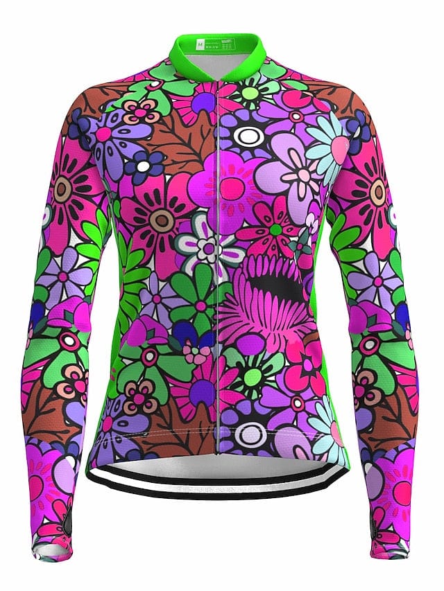 Women's 21grams Long Sleeve Cycling Jersey with Rear Pockets - Stylish and Functional Choice for Female Cyclists