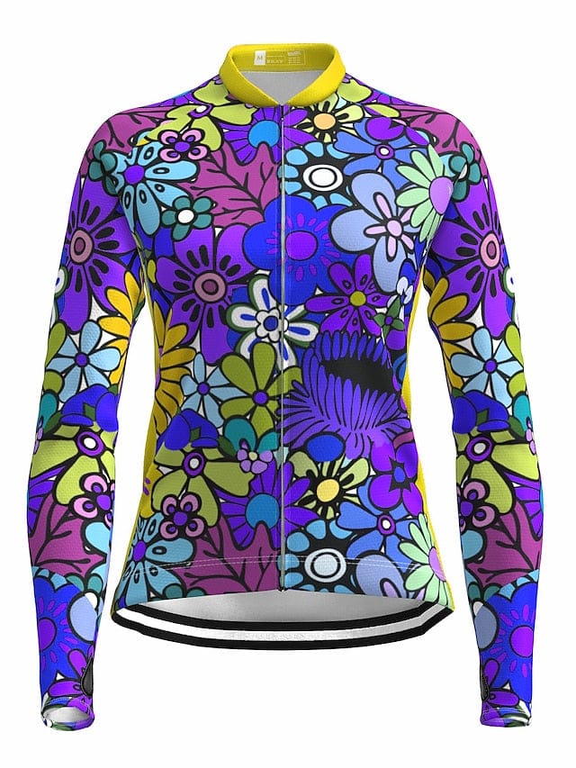 Women's 21grams Long Sleeve Cycling Jersey with Rear Pockets - Stylish and Functional Choice for Female Cyclists