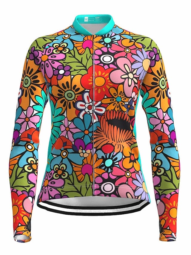 Women's 21grams Long Sleeve Cycling Jersey with Rear Pockets - Stylish and Functional Choice for Female Cyclists