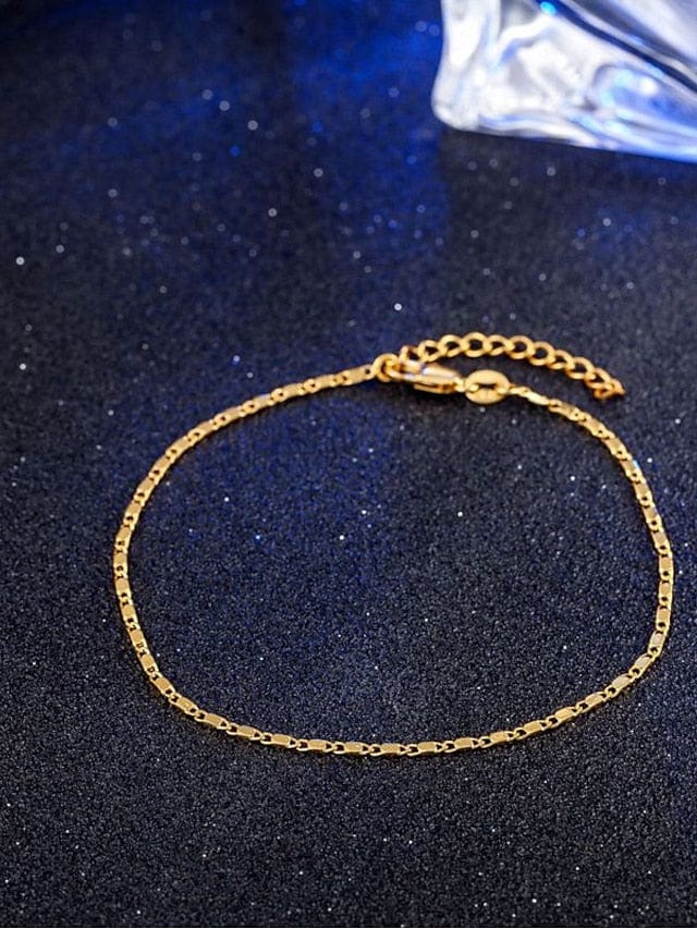 Elegant Alloy Women's Ankle Bracelet in Shiny Silver and Gold