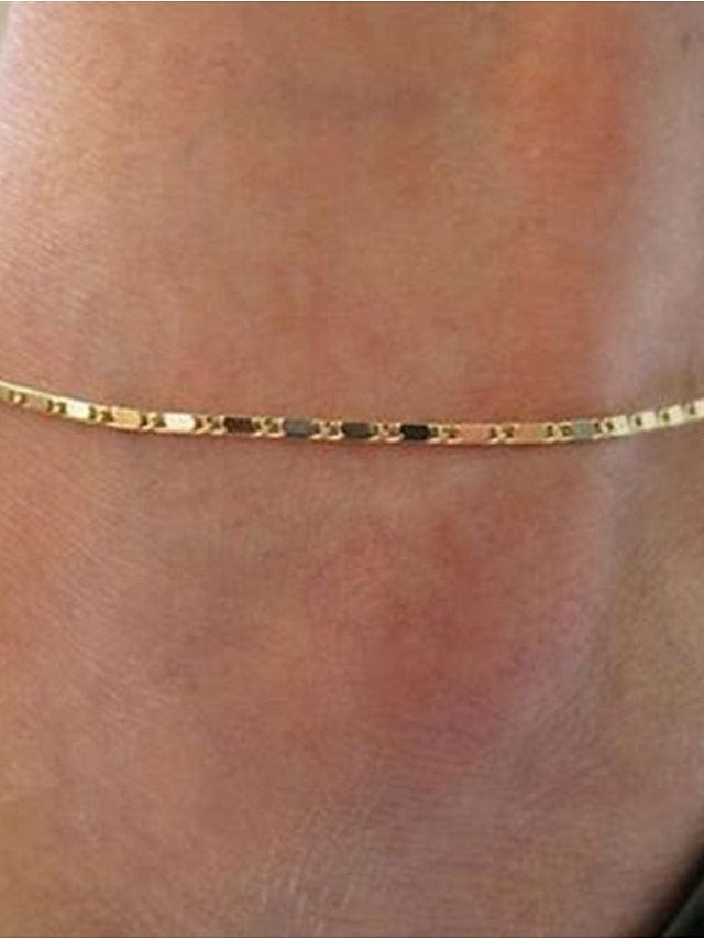 Elegant Alloy Women's Ankle Bracelet in Shiny Silver and Gold