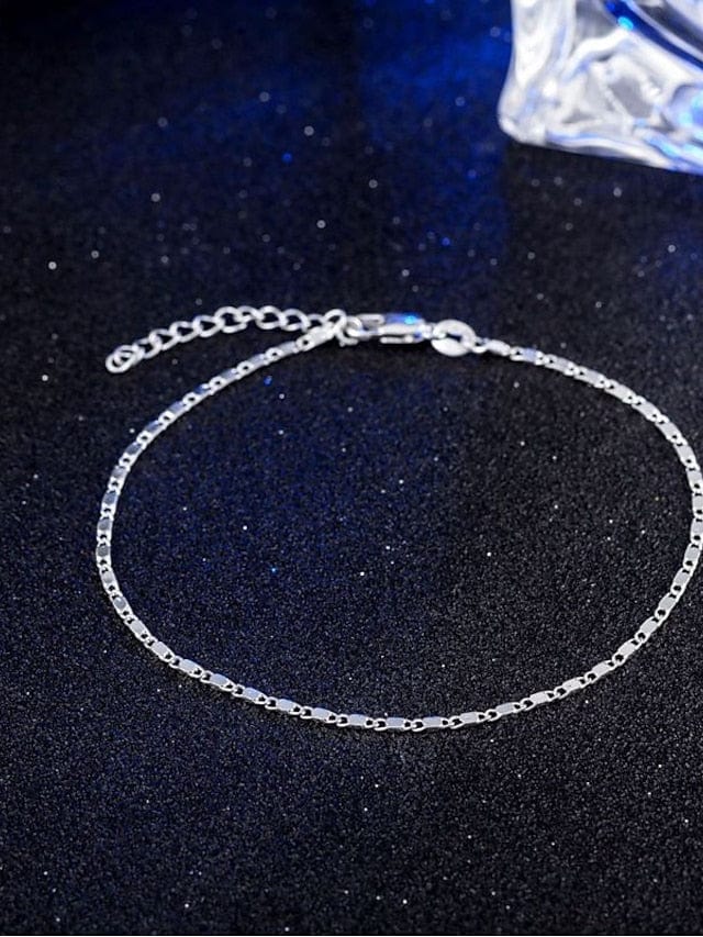 Elegant Alloy Women's Ankle Bracelet in Shiny Silver and Gold
