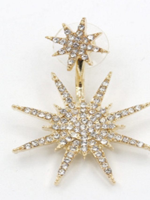 Women's Elegant Star Drop Earrings in Gold and Silver
