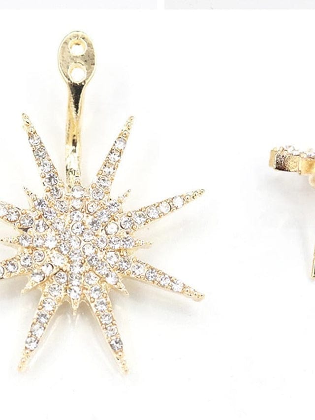 Women's Elegant Star Drop Earrings in Gold and Silver
