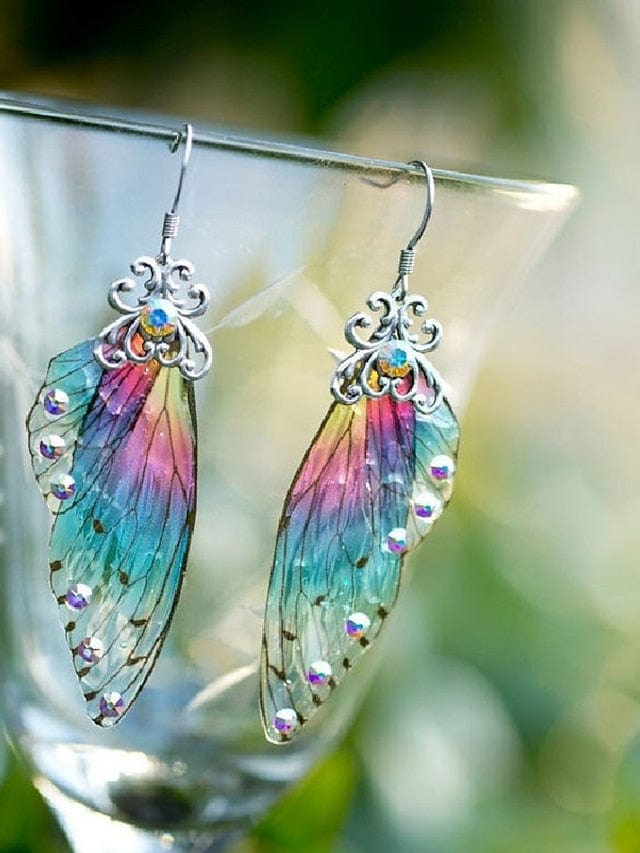 Chic Transparent Insect Wings Drop Earrings for Women