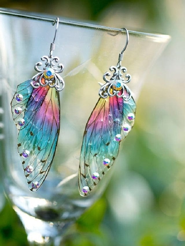 Chic Transparent Insect Wings Drop Earrings for Women