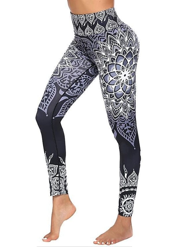 Black High Waist Tummy Control Yoga Leggings for Women