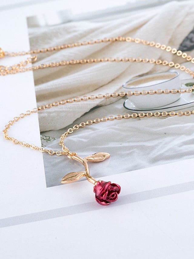 Modern Rose Pendant Necklace for Women