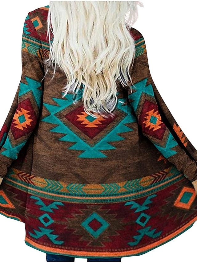 Ethnic Printed Knitted Cardigan for Women