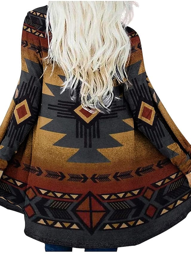 Ethnic Printed Knitted Cardigan for Women