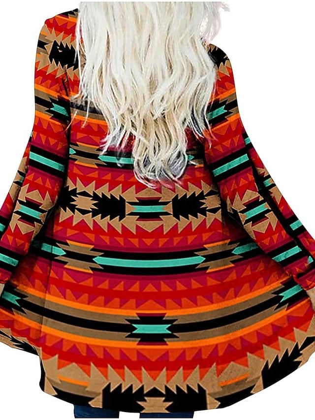 Ethnic Printed Knitted Cardigan for Women
