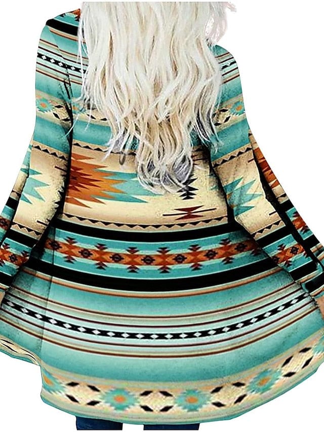 Ethnic Printed Knitted Cardigan for Women