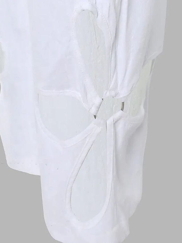 Women's Cotton And Linen Full Length Pants Trousers in Dark Yellow Black White Fashion Casual Daily Side Pockets Culotte Style