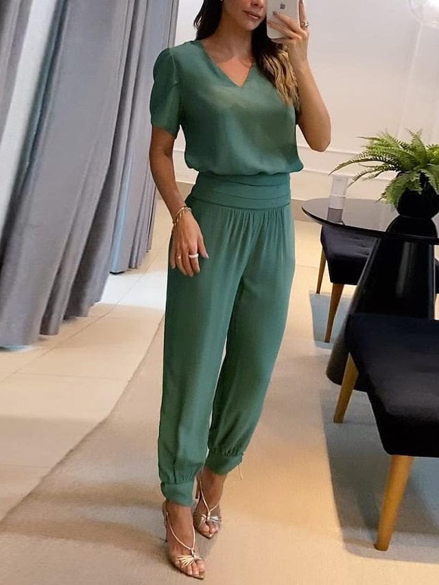 Casual Butterfly Print Women's Shirt and Pants Set