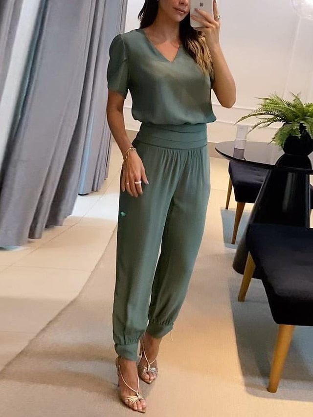 Casual Butterfly Print Women's Shirt and Pants Set