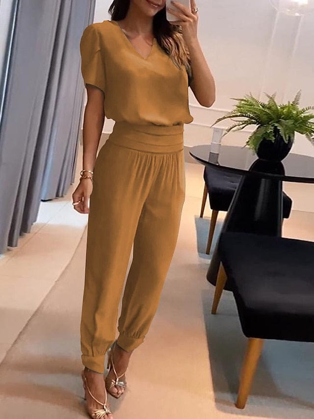 Casual Butterfly Print Women's Shirt and Pants Set