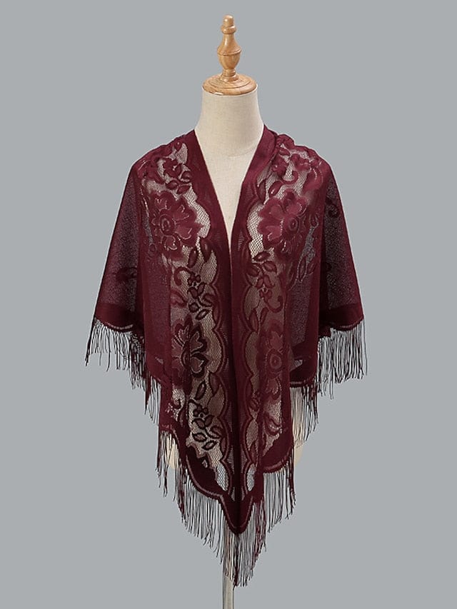 Women's Bohemian Knit Tassel Lace Sunscreen Shrug Jumper