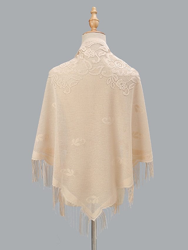 Women's Bohemian Knit Tassel Lace Sunscreen Shrug Jumper