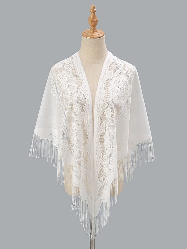 Women's Bohemian Knit Tassel Lace Sunscreen Shrug Jumper