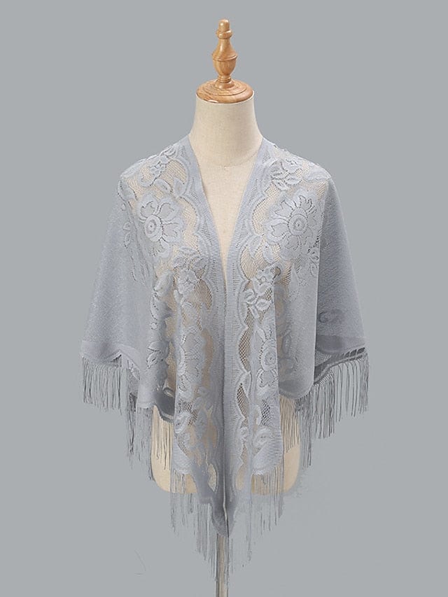 Women's Bohemian Knit Tassel Lace Sunscreen Shrug Jumper