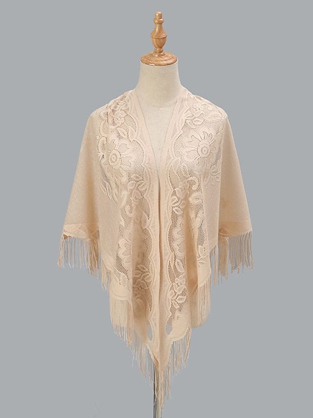 Women's Bohemian Knit Tassel Lace Sunscreen Shrug Jumper