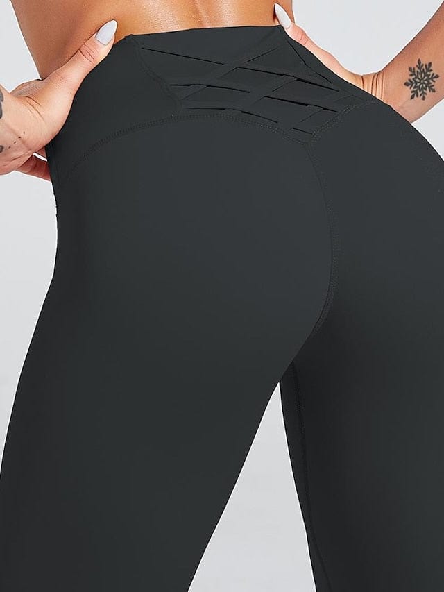Criss Cross Tummy Control Yoga Leggings for Women