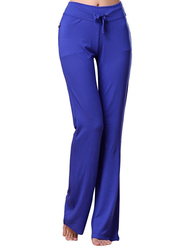 Flare Leg Yoga Pants for Women in White and Black with Drawstring