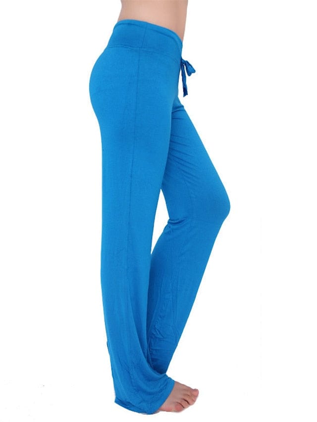 Flare Leg Yoga Pants for Women in White and Black with Drawstring