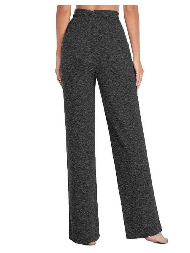 Women's High Waist Yoga Pants with Side Pockets - Dark Grey Watermelon Red Black