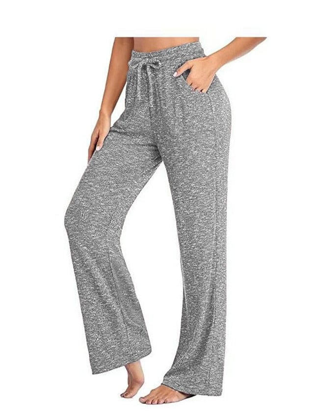 Women's High Waist Yoga Pants with Side Pockets - Dark Grey Watermelon Red Black