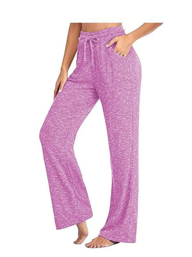 Women's High Waist Yoga Pants with Side Pockets - Dark Grey Watermelon Red Black