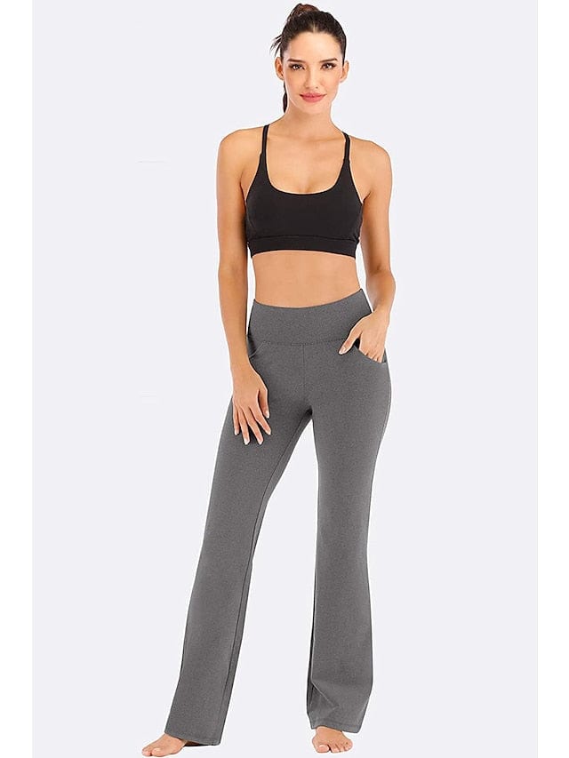 Women's Bootcut Yoga Leggings with Side Pockets and Tummy Control