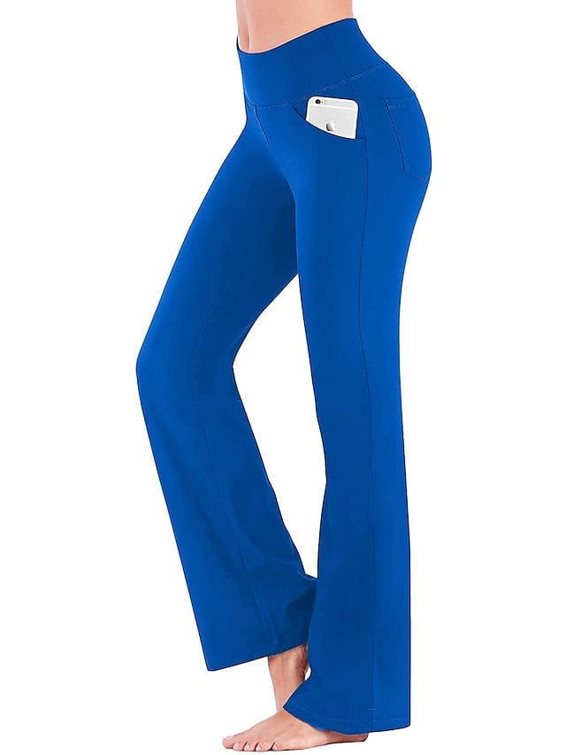 Women's Bootcut Yoga Leggings with Side Pockets and Tummy Control