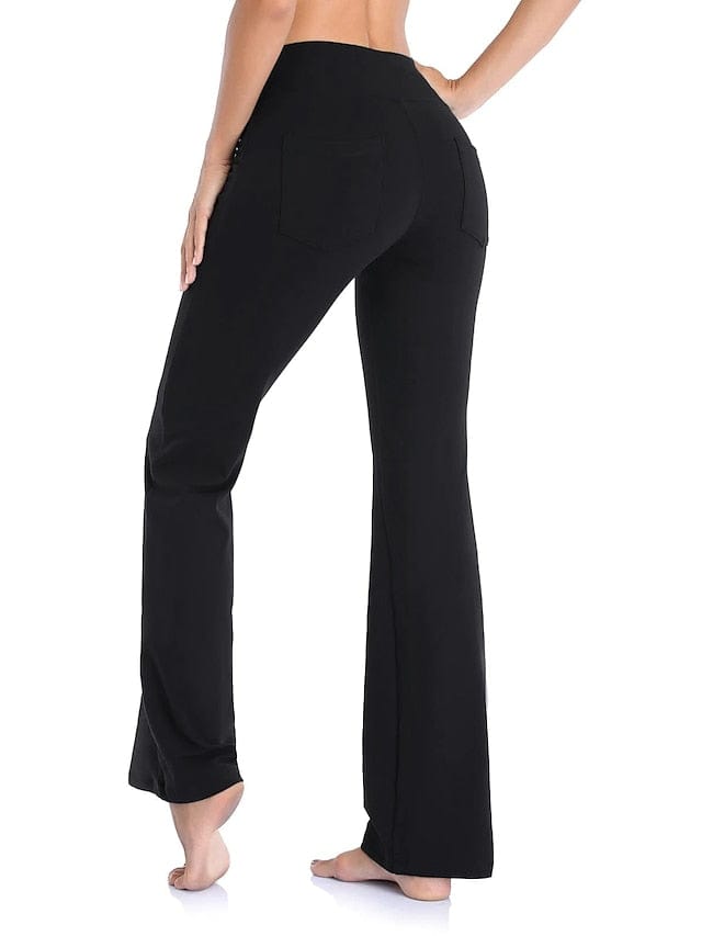 Women's Wide Leg Yoga Pants with Side Pockets and Tummy Control