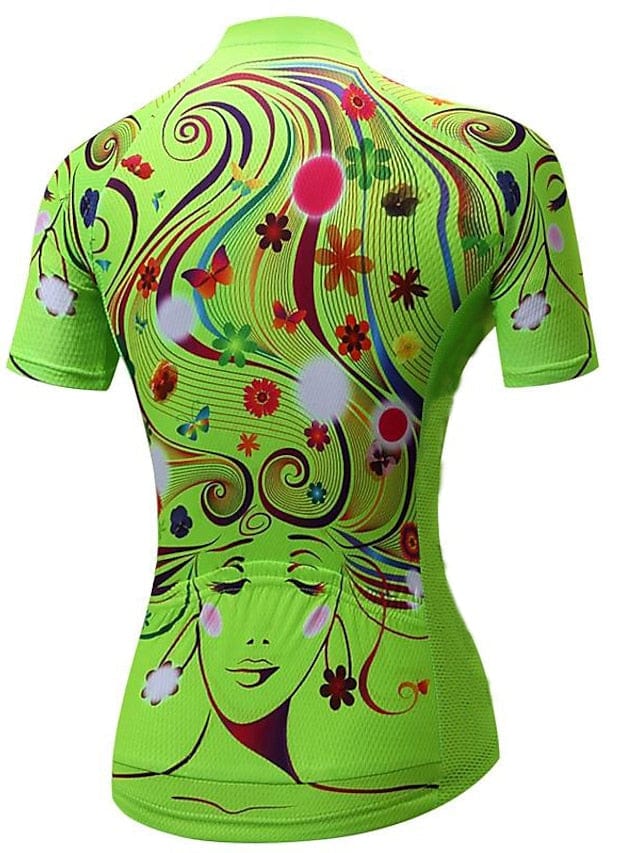 Women's Colorful Floral Cycling Jersey and Shorts Set for Mountain and Road Biking