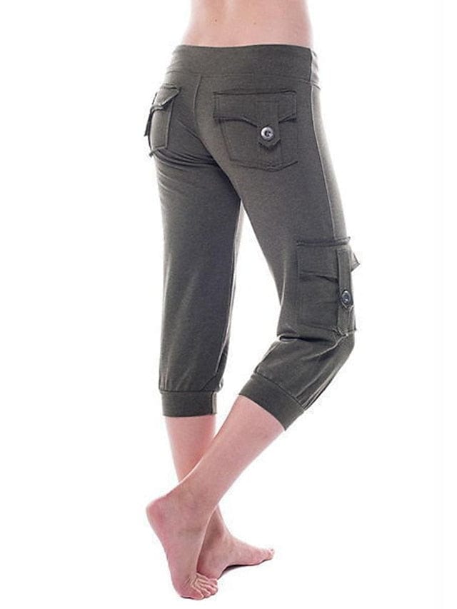 Women's Stylish Capri Pants with Drawstring Waistband and Multiple Pockets for Yoga, Fitness, and Gym Workouts
