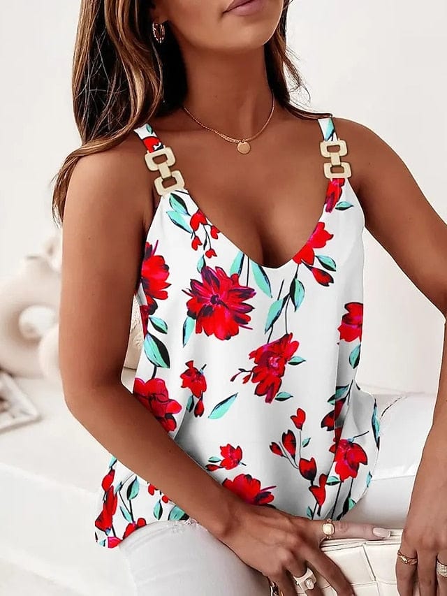Graphic Anchor Patchwork Print Women's Sleeveless Camisole Tank Top
