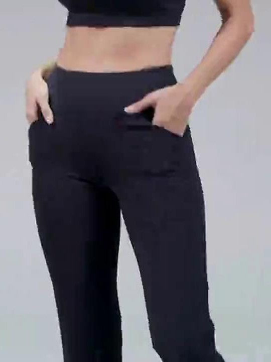 Women's Bootcut Yoga Leggings with Side Pockets and Tummy Control