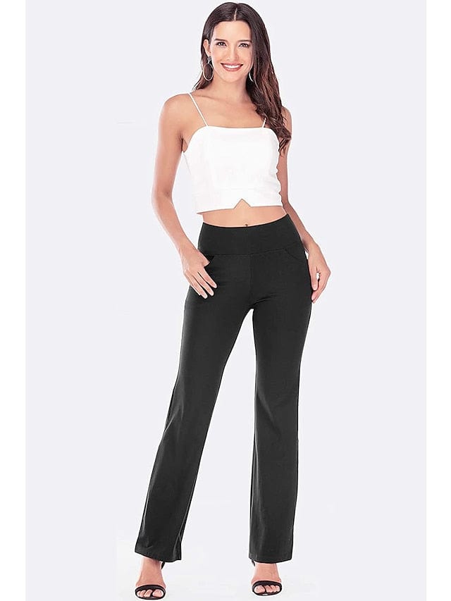 Women's Bootcut Yoga Leggings with Side Pockets and Tummy Control
