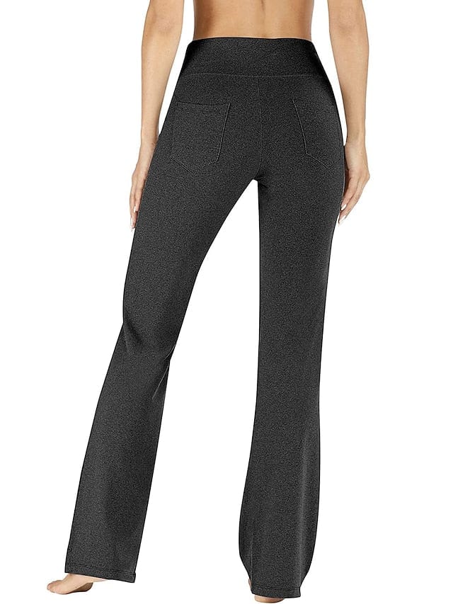 Women's Bootcut Yoga Leggings with Side Pockets and Tummy Control