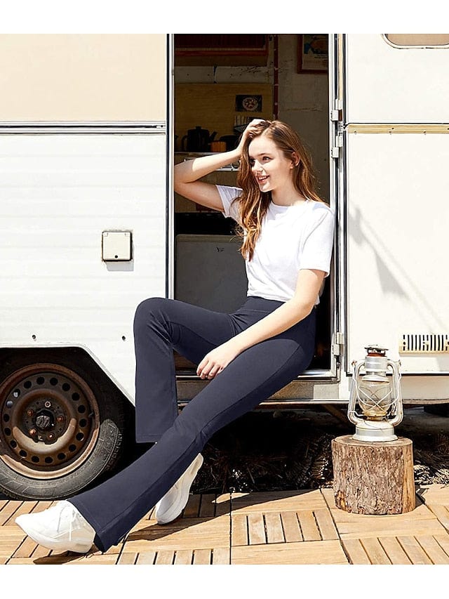 Women's Bootcut Yoga Leggings with Side Pockets and Tummy Control