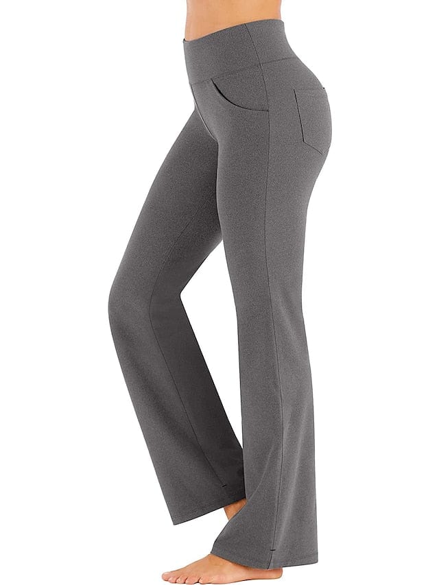 Women's Bootcut Yoga Leggings with Side Pockets and Tummy Control