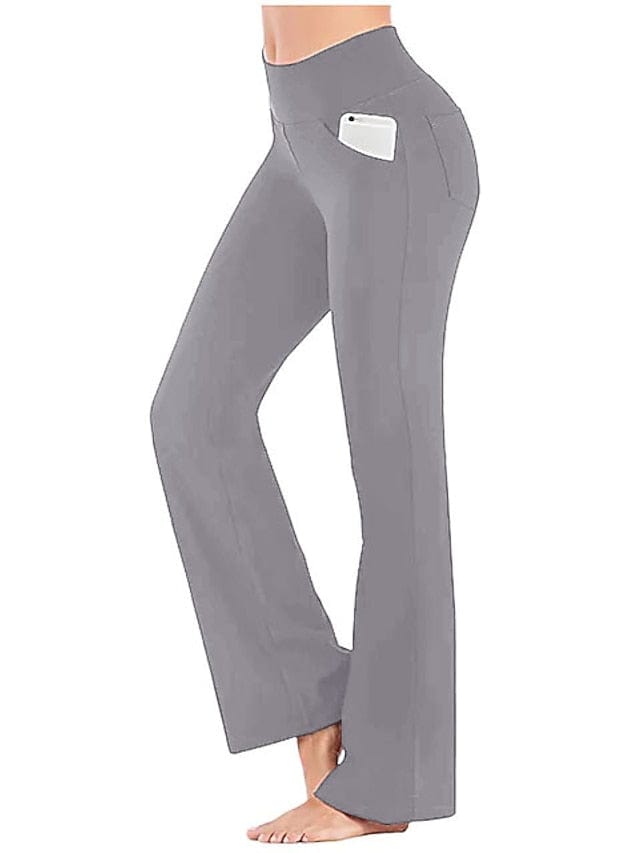 Women's Bootcut Yoga Leggings with Side Pockets and Tummy Control
