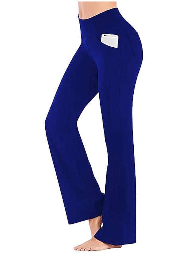 Women's Bootcut Yoga Leggings with Side Pockets and Tummy Control