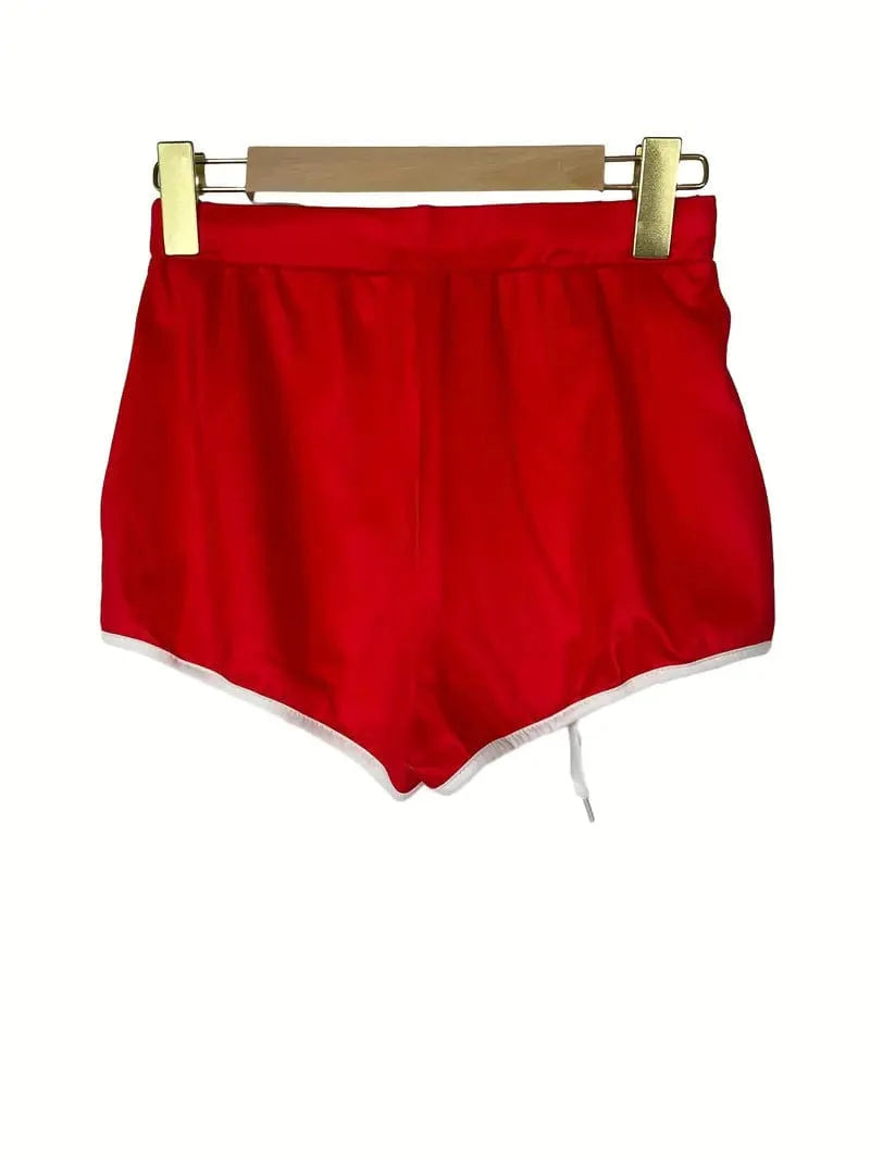 Sporty Letter Print Two-Piece Set with Sleeveless Tank Top and Drawstring Shorts - Women's Casual Outfit