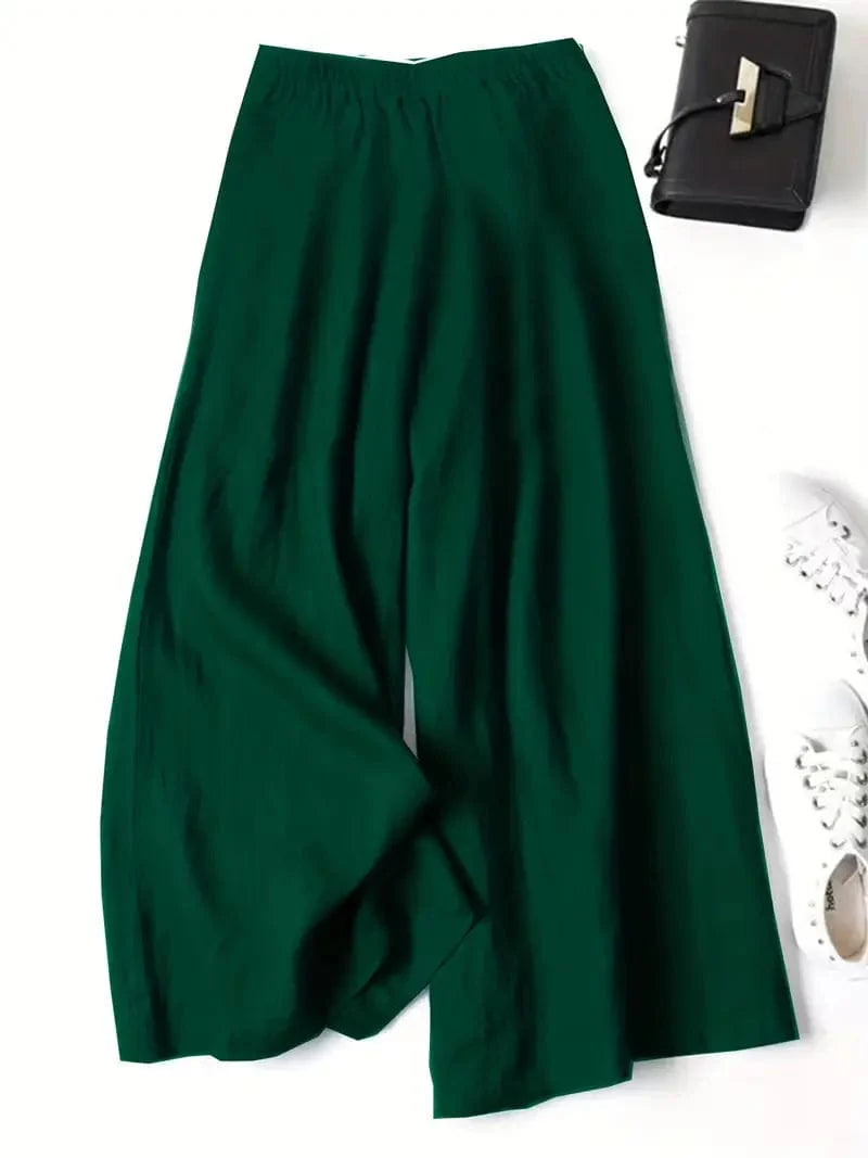 Stylish Wide Leg Trousers, Relaxed Palazzo Pants for Spring & Summer, Women's Fashion